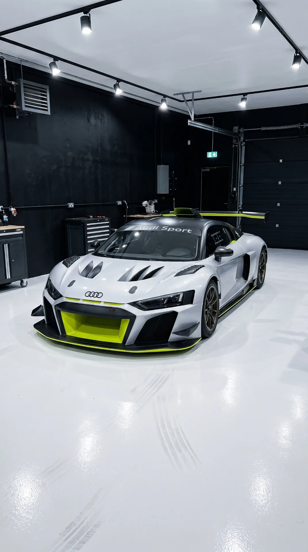 Audi R8 GT2 conversion — hero view in the NorthSea Dynamics studio